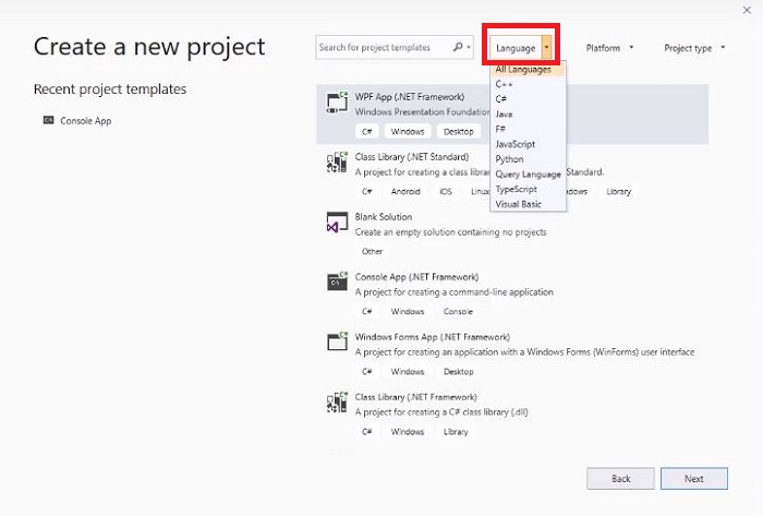 Visual Studio 2019 Create Project 3