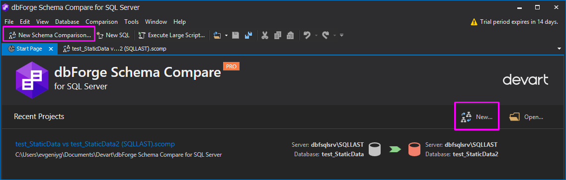 New Schema Comparison