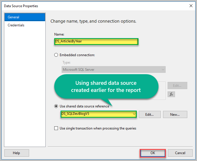 Data Source Properties