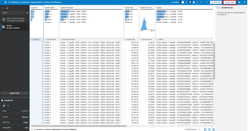 Click on the dataset to discover the data profiling