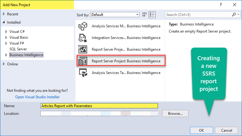 New Report Server Project