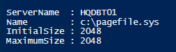 We can fetch the page file information using the Win32_PageFileSetting WMI class