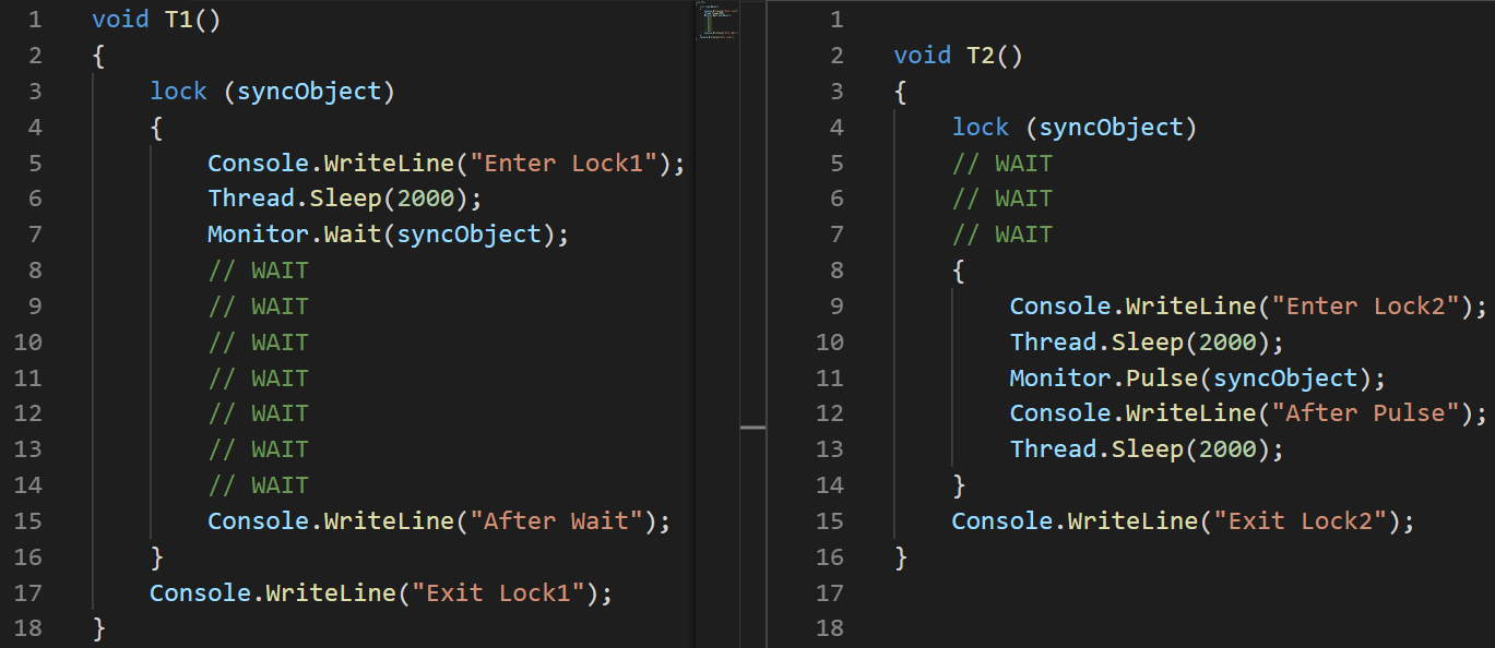 Monitor.Wait and Monitor.Pulse Example