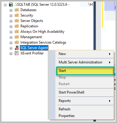 Start SQL Agent