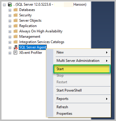 Start SQL Server Agent 1