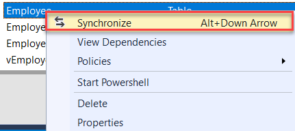 Navigating to the Synchronize Option