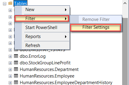 Browsing to Filter Settings