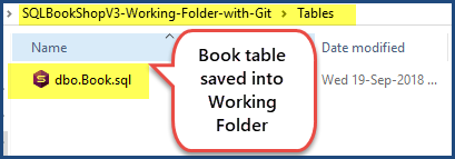 Book table saved into working folder