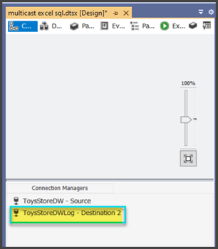 Test the connection and rename it as ToysStoreDWLog - Destination 2