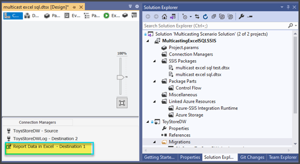 Rename it as Report Data in Excel – Destination 1