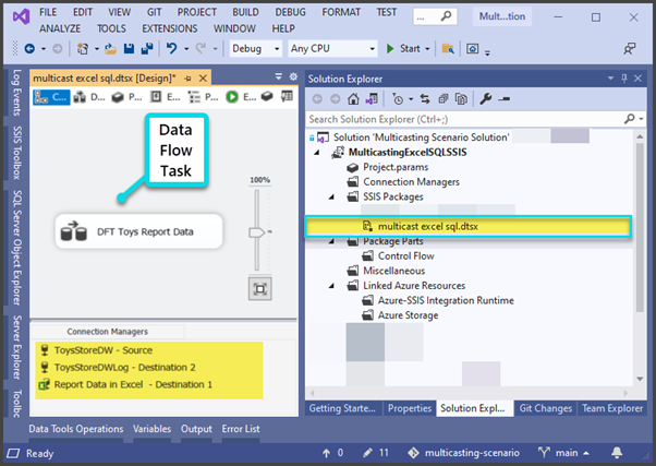 Creating the Data Flow Task to add the required functionality