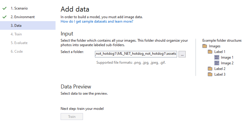 adding data to training environment