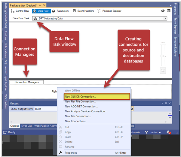 Create the Source and Target Connections