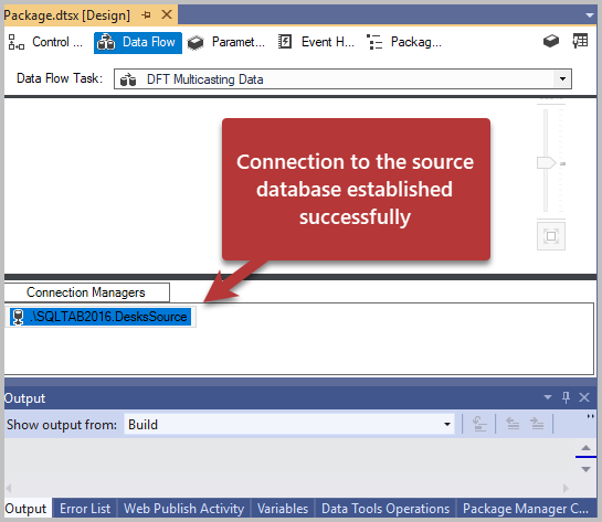 The connection to the source database should be ready for any data flow tasks