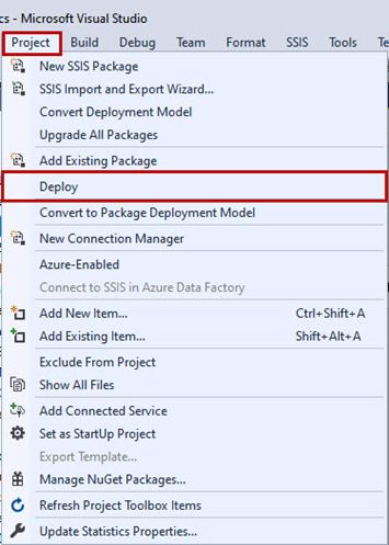 Practical creation, deployment, and execution of SSIS package. Deploy the SSIS package