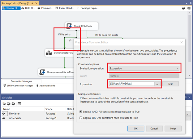 Precedence Constraint properties if the file exists.