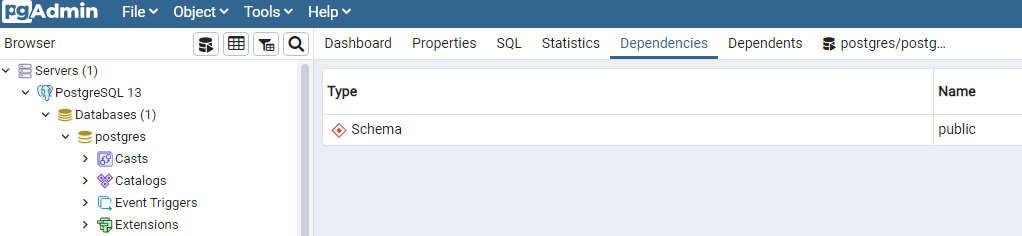 endencies in postgres