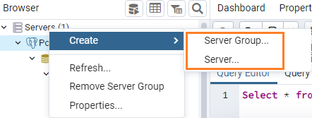 create server groups in postgres