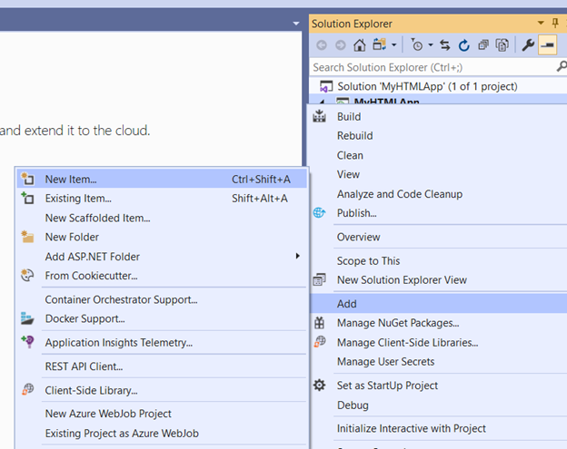 CSS3 Styling of HTML5 Table. To add a CSS3 file in Visual Studio, right-click on the project name > Add > New Item