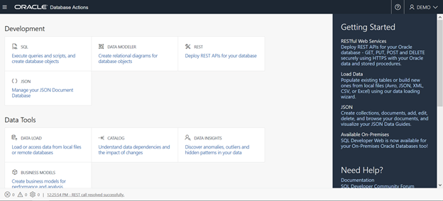 Enabling User Access to SQL Developer Web