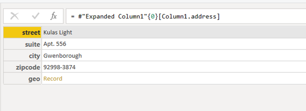 You can also see that the address and company columns contain Record as row values instead of address details or company details. This is because the address and company columns consist of multiple sub-fields you can see by clicking on row values i.e., Record