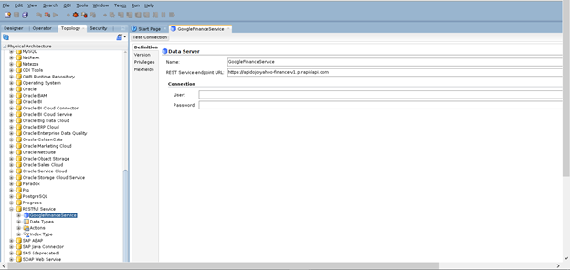 Set up the ODI RESTful Topology