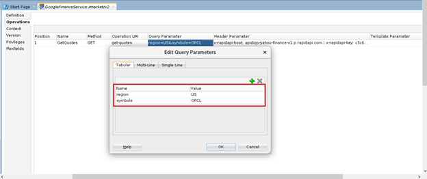 adding parameters