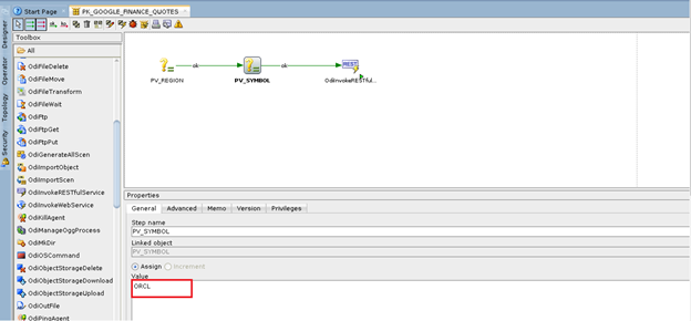 Drag and drop the PV_REGION variable into the package