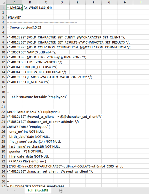 Open the CSV file to view the content