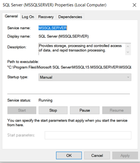 MSSQLSERVER Properties