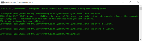 Using sqlservr.exe to Control SQL Server Startup