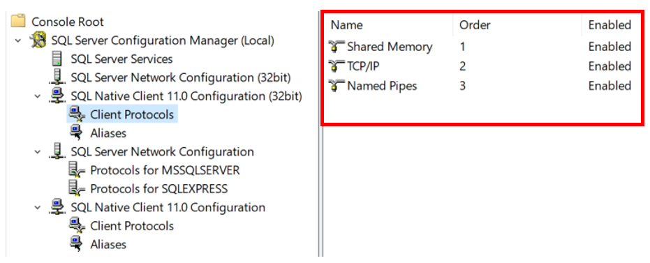 SQL Server Client Protocols