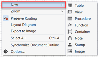 Add a stamp to display the information about a database diagram