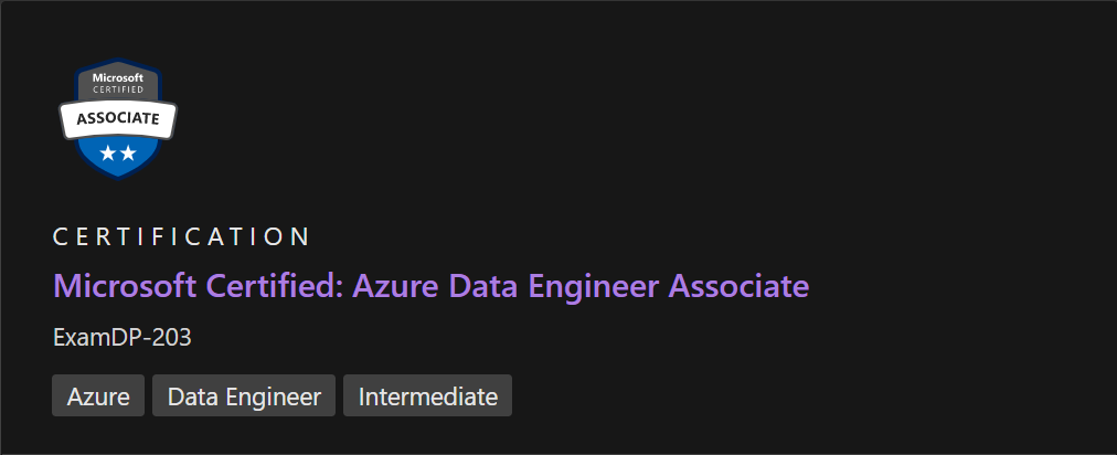 Microsoft Certified: Azure Data Engineer Associate