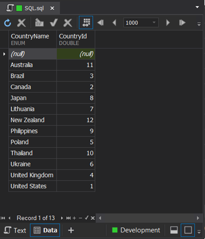 Sorting is by Index