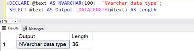 NVARCHAR [ ( n | max ) ] in SQL