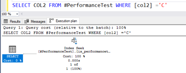 SELECT statement has a warning symbol