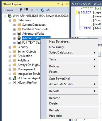 choose properties in target database