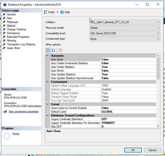 Database properties