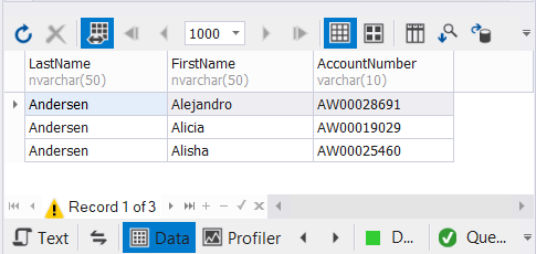 Result set of SQL UNION. Results are unique. The other 2 duplicates were removed