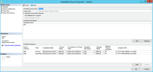 Availability Group Properties