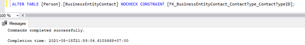 disabling the Foreign key constraint on the child table