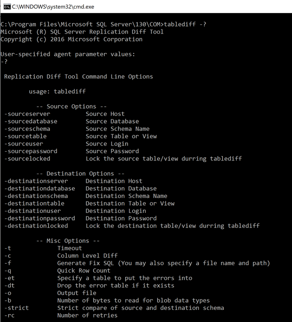 The TableDiff Utility