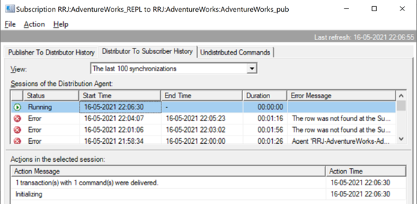 Row Not Found Errors