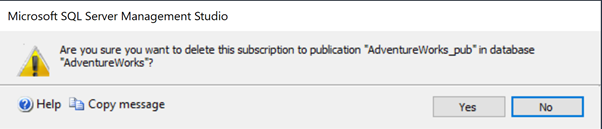 SQL Server asks to confirm the action