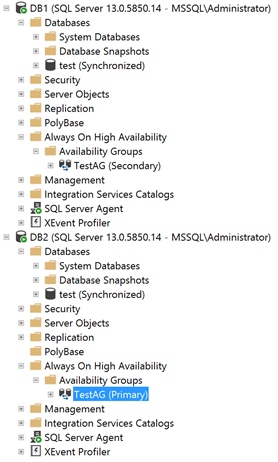 Backup of the server certificate in the Primary Replica master database