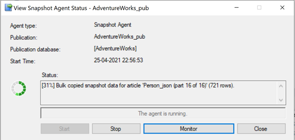 Snapshot Agent is executing