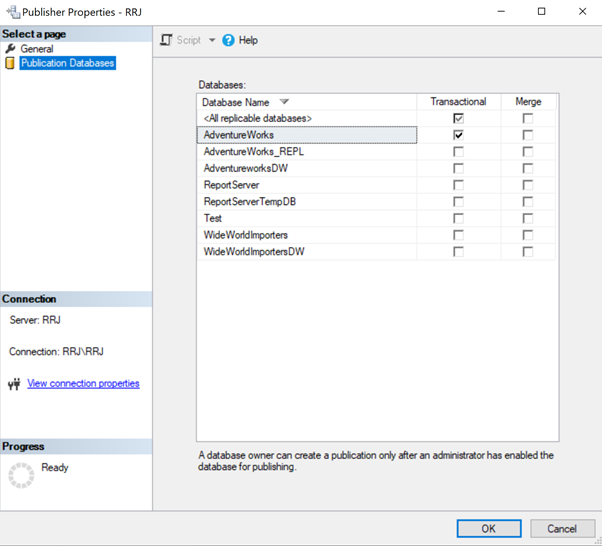 Publication Databases in SSMS