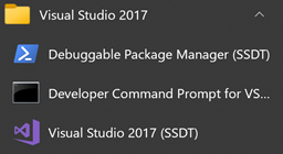 installing all selected features into the Visual Studio instance and creating a menu