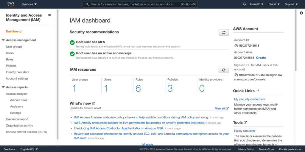 AWS IAM Dashboard